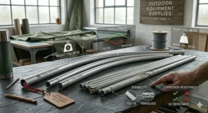 A side-by-side technical comparison showing the superior weight, durability, and UV resistance of aluminium versus fibreglass.