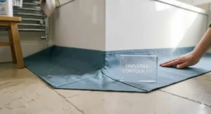 A detailed view of the universal contour fit design, made to suit various standard UK bath shapes and sizes.