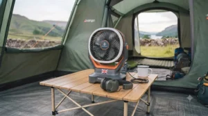 A quiet-running, energy-efficient tent fan designed to ensure a peaceful night's sleep while camping.