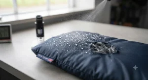 Infographic summary of key features to look for in a reliable sleeping bag for wet weather camping.