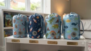 Variety of fun animal and superhero designs available in our character sleeping bag for kids collection.