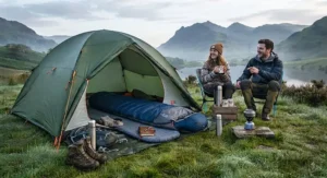 Infographic showing season ratings for a lightweight summer sleeping bag suitable for UK spring and summer nights.
