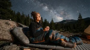 Using a compressible camping pillow during a wild camping trip in Snowdonia